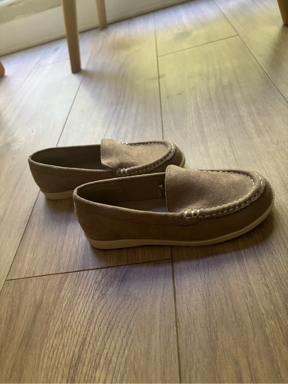 J. Crew Factory Boys Faux Suede Slip-On Loafers in Dusty Tan - Size 13 Kids